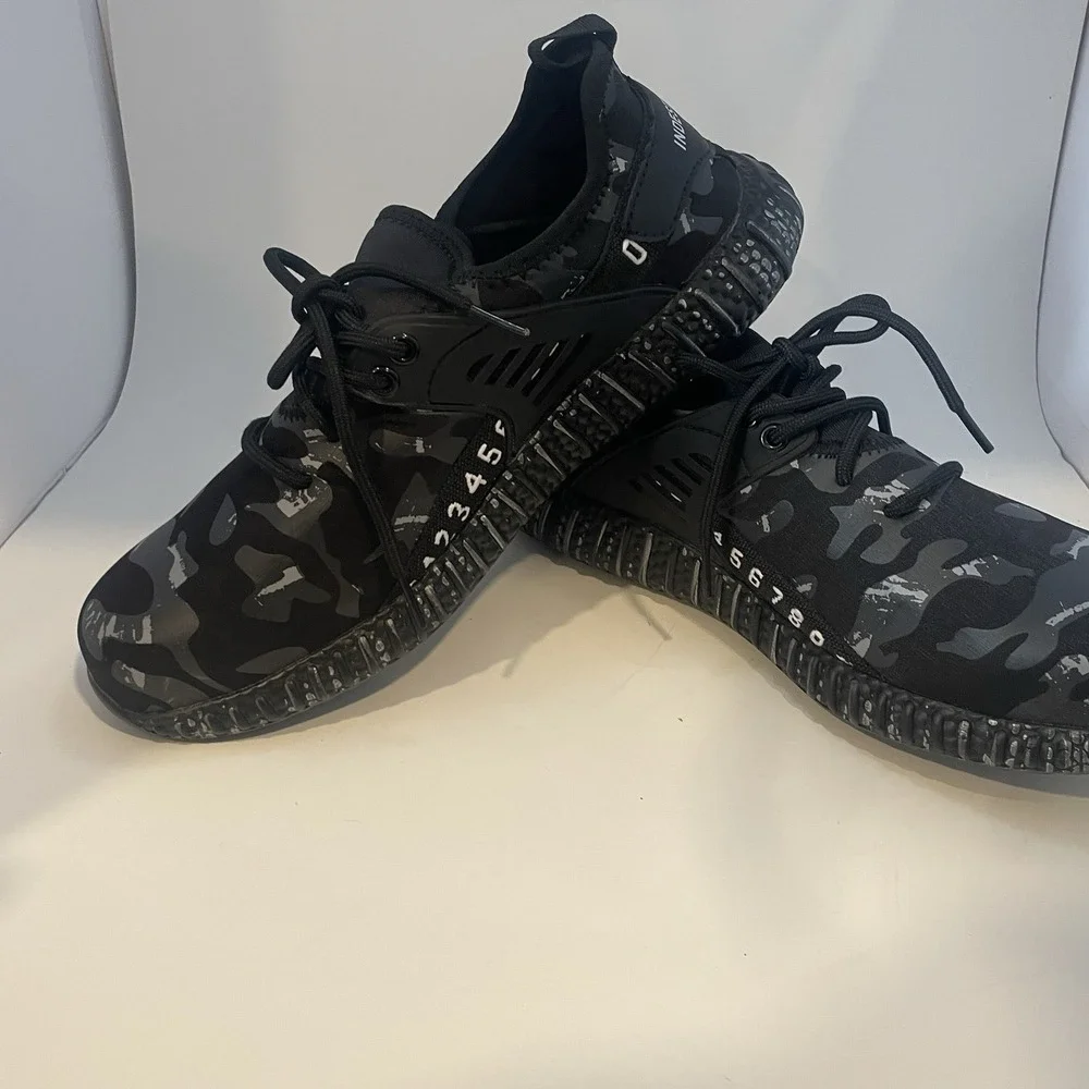 Indestructible Mesh Safety Shoes Steel Toe Work Camo Sneakers Mens 12 Black‎